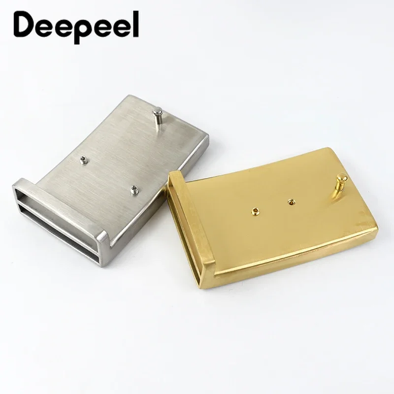 1Pc Deepeel 35/38mm Men\'s Belt Buckle Without Strap Stainless Steel Belts Smooth Buckles Plate Waistband Body Pants Accessories