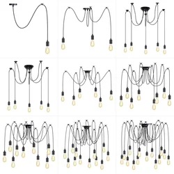 DIY Art Spider Chandelier Hanging Lamps1/3/5/6/8/10/12/14 Heads Home Suspension Decor Vintage Industrial Ceiling Pendant Light