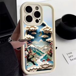 Abstract Landscape Sift Phone Case For Samsung Galaxy S24 S23 S22 S21 Ultra Plus S20FE A14 A15 A35 A55 A32 A52 A34 A54 5g Cover
