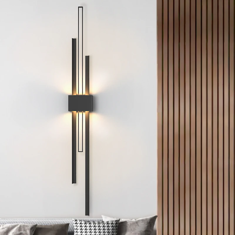 

Modern Gold Led Wall Lamp Nordic Grille Very Simple Wall Lamp Living Room TV Background Wall Lamp Strip Bedroom Bedside Lamp