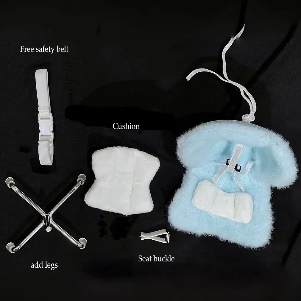 مقعد أمان لدمية السيارة مقاس 17 سم كرسي كرتوني نموذج منفذ مقعد السيارة ديكور لتصفيف السيارة الداخلي للدمية