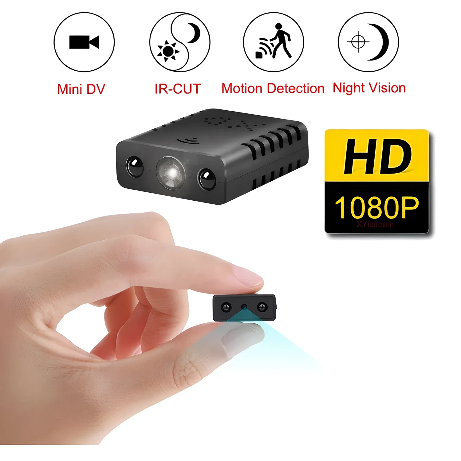 HD Security Camera, Wifi Camera Built-in Microphone XD Mini Camera Micro Intelligent Smallest Camera Motion Camera 1080p Monitor