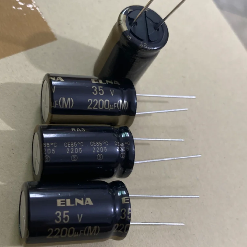 5PCS 2200UF 35V ELNA Audio Capacitor 35V 2200UF 16X25 RA3 Black Gold