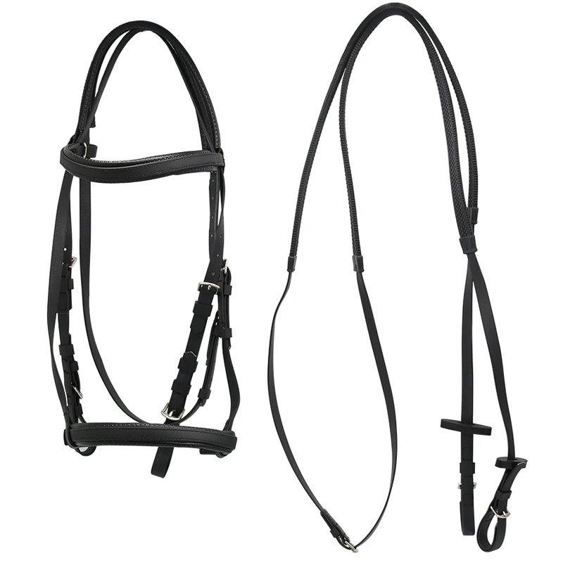

High-End Waterproof PVC Race Horse Bridle Green Nylon Rein with Western Trail Tack Riding Equipment Leather Halter 2
