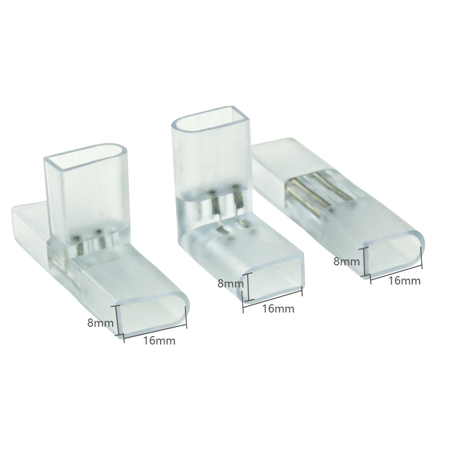 I L T Shape Corner Connector 2pin 4pin Copper Needle 8X16mm 9X18mm For AC220V AC110V SMD2835 SMD5050 RGB Neon Strip