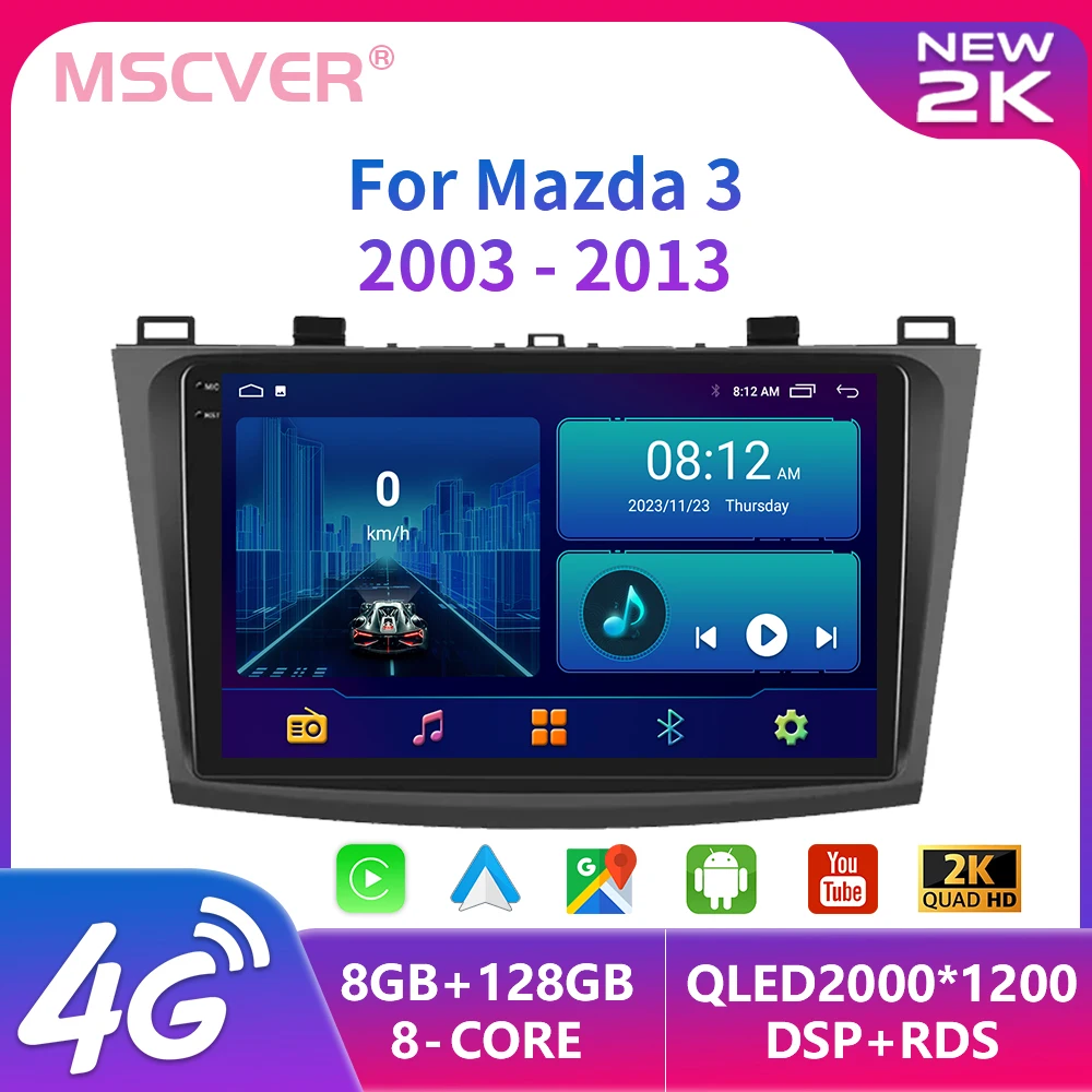 

2 Din Android 13 For Mazda 3 2004-2013 Maxx Axela Car Radio Multimedia Video Player Navigation GPS Carplay Stereo autoradio WIFI