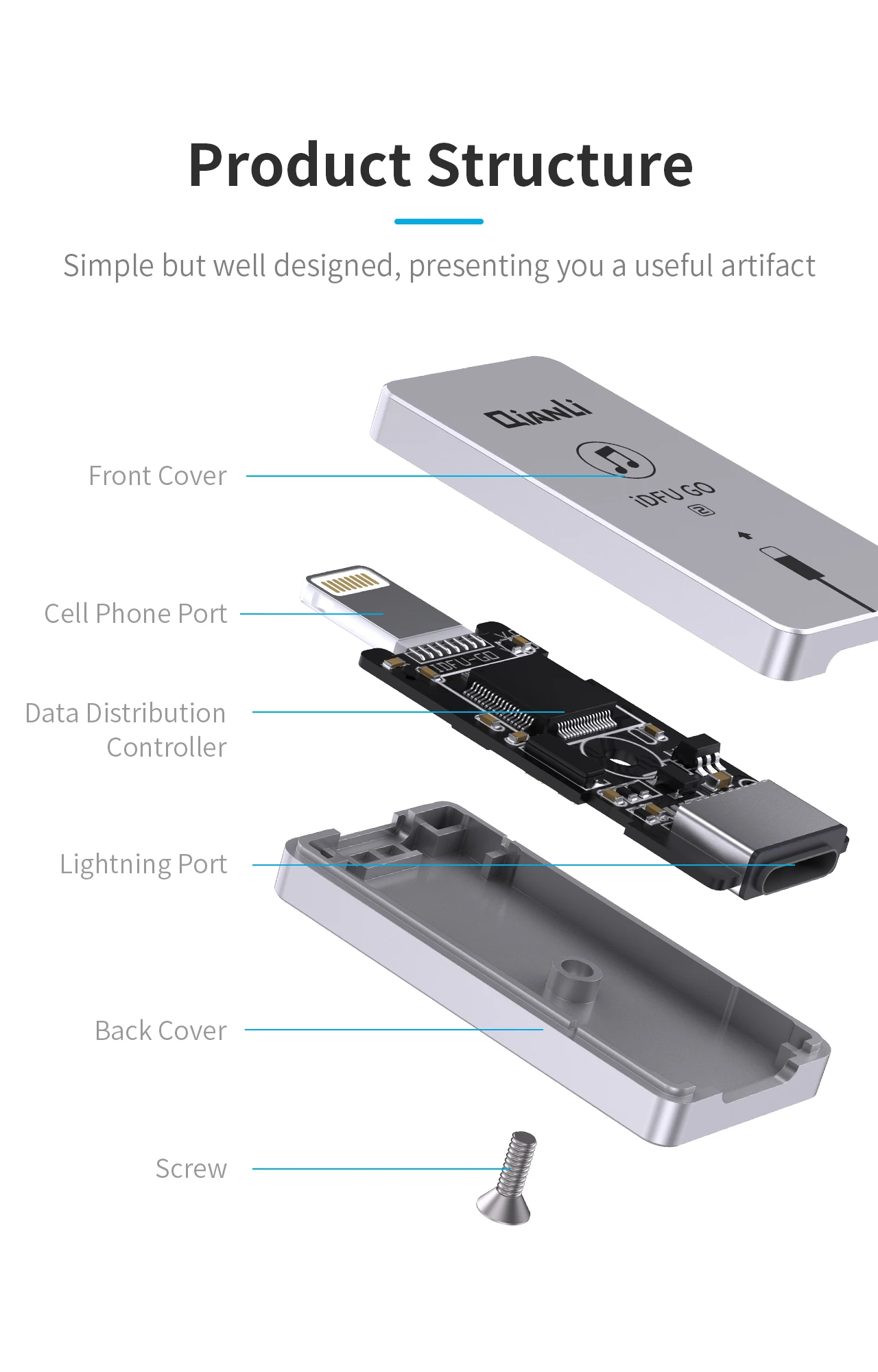 Imagem -03 - Qianli-cabo Idfu go Lightning Restauração tipo c Recovery Booster Ferramenta de Porta Serial de Engenharia para Iphone Série 15 e Ipad ° e °