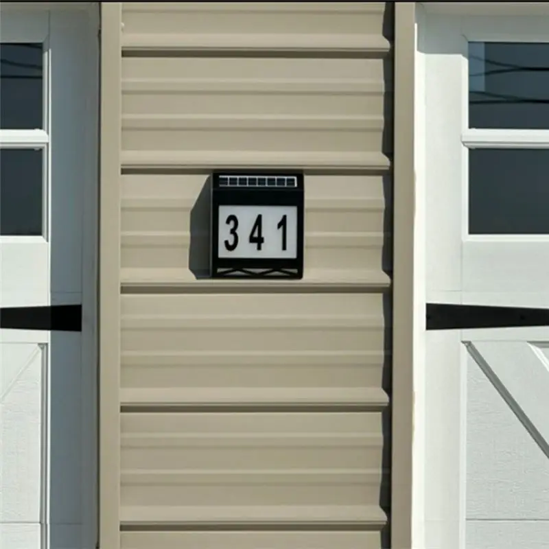 A33Z-Waterproof Street Sign Solar Digital House Light Number Wall Light Address Sign Number Plate Suitable For Garden Easy To Us