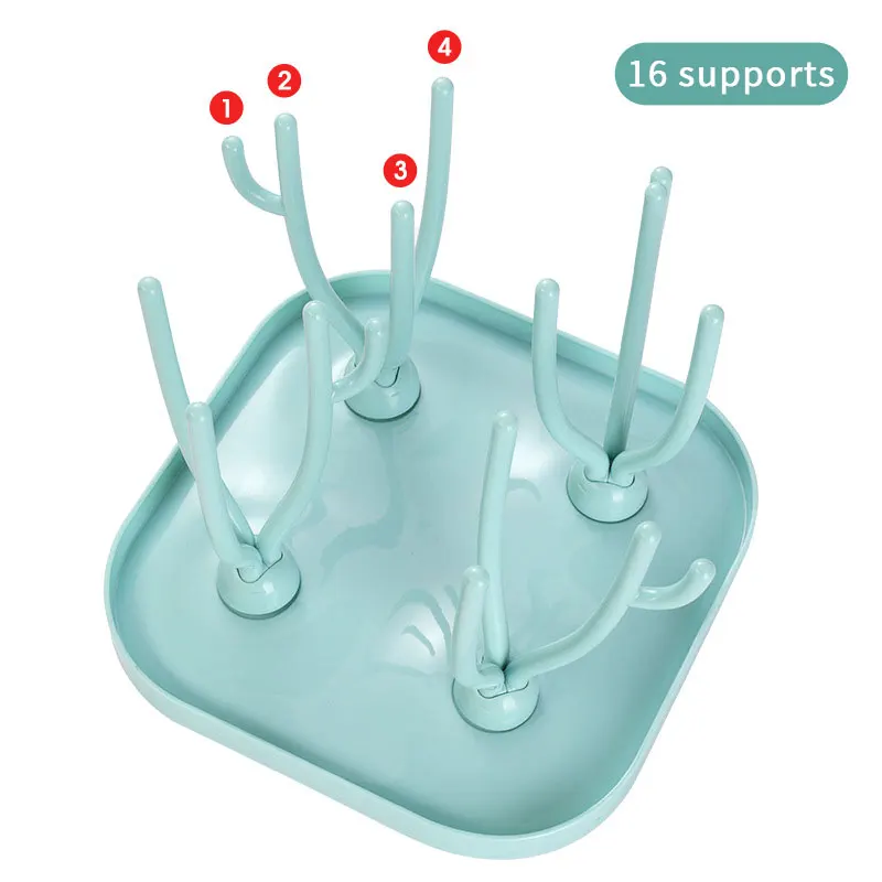 Baby Bottle Rack Foldable Baby Bottle Cleaning Dryer Drainer Baby Pacifier Feeding Cup Holder Detachable Storage Nipple Shelf