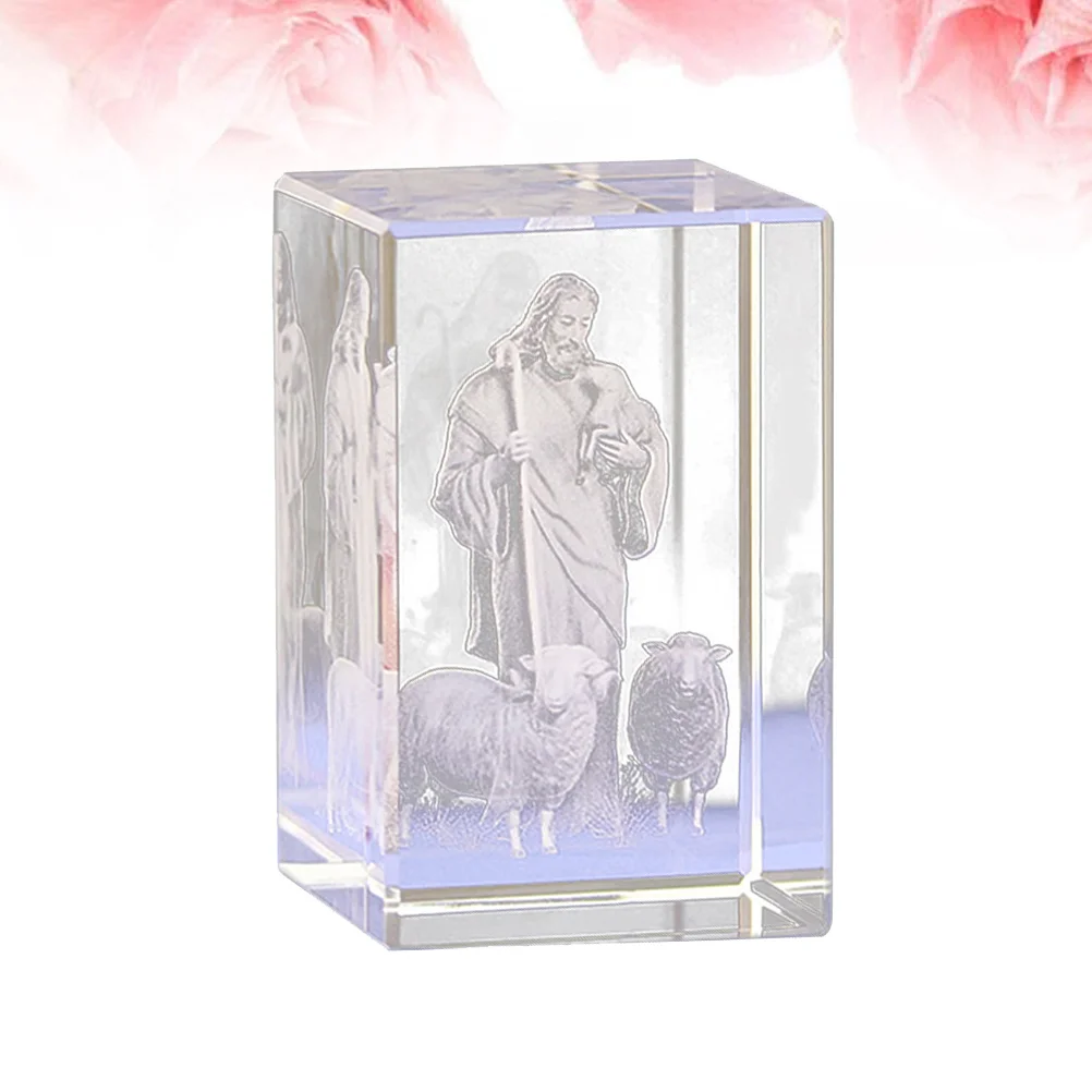 Jesus mit Gravur aus Glas, umweltfreundlich, geringer Energieverbrauch, perfekt für Schlafzimmer, Speisesaal, Geschenke, stilvoller Kristall-Jesus