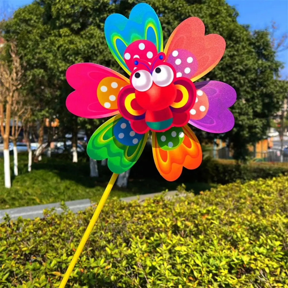 Multistyles Colorful Butterfly Dance Windmill Raise Double Layered Diameter 22/38cm Rotating Sunflower Wind Spinner Picnic Decor