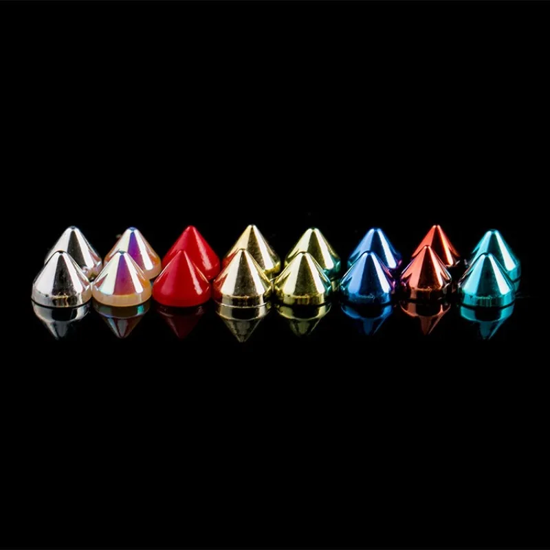 Multi Color Plastic Cone Punk Studs Rivets Spikes for Shoes Bag Bottle Decoration DIY Craft Accessories