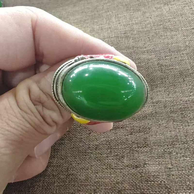 Retro Koi Fish Enamel Ring with Jade-Look Stone 4 Retro Koi Fish Enamel Ring with Jade-Look Stone