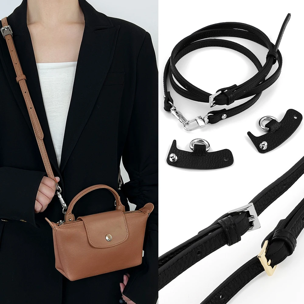 

1Set Genuine Leather Bag Strap for Longchamp Mini Punch-free Shoulder Strap Set Transformation Crossbody Strap Bag Accessories