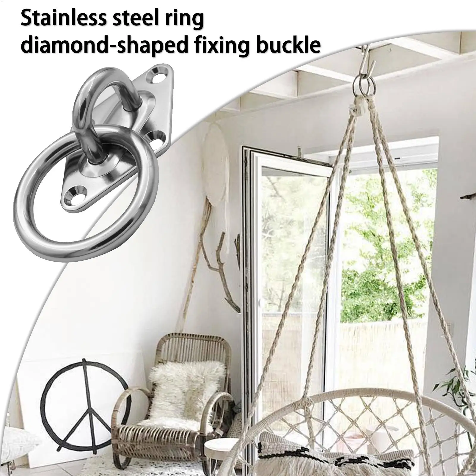 Eye Plate 4 Pieces Stainless Steel Marine Hardware Ceiling Hooks For Indoor Kitchen Shower Garage Classroom Yoga Studio Boxing