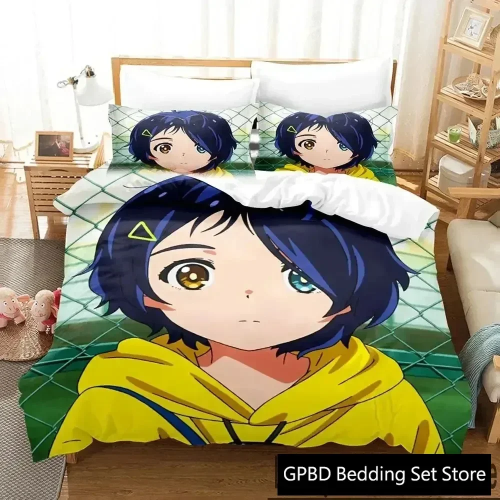 3D Print Anime Wonder Egg Priority Bedding Set Duvet Cover Bed Set Quilt Cover Pillowcase Comforter king Queen Size Boys Adult