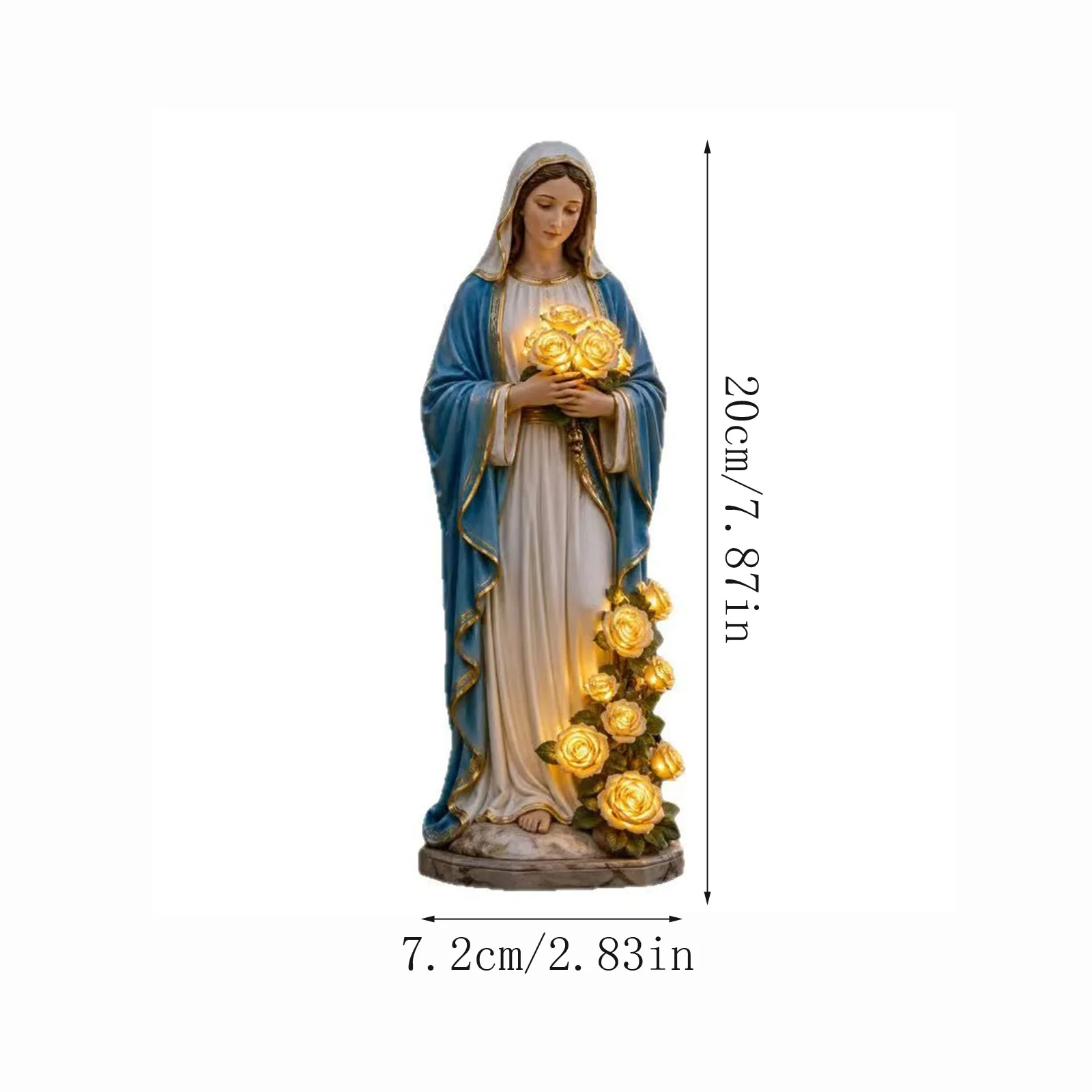 Resin Garden Lamp Ornament Virgin Mary Garden Light Book Lights Room Desktop Ornaments Holiday Gifts for Friends