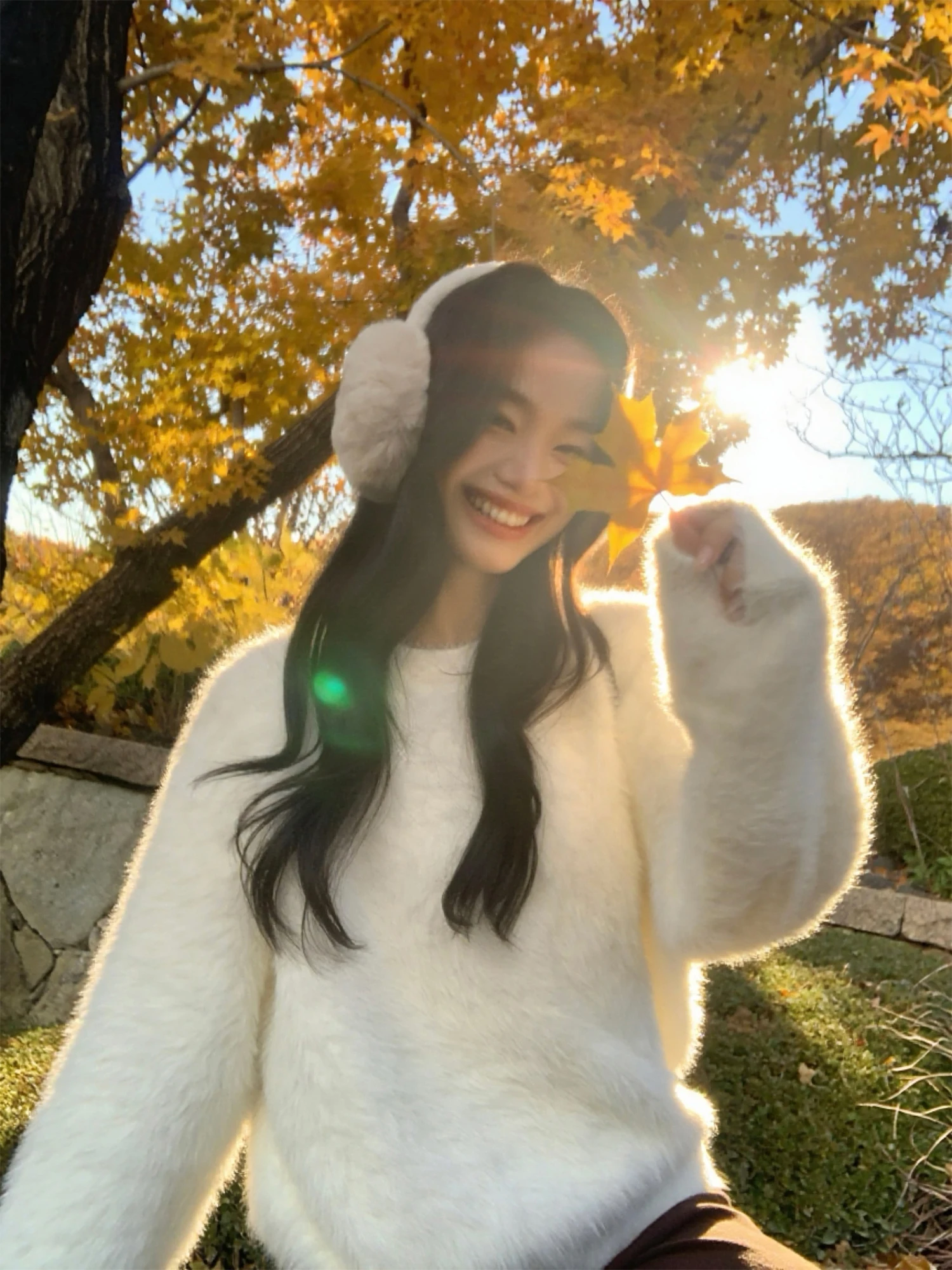 

Pusumede Soft Faux Fur Sweater Women's Lazy Loose Overhead Knitted irt Polyester Fiber Long Sve round Ne Regular Fit