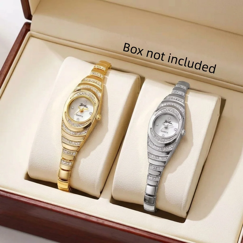 2PCS Fashion Rhinestone Women Watches Set Ladies Quartz Watch Bracelet Wristwatches Relogio Feminino（Without Box）