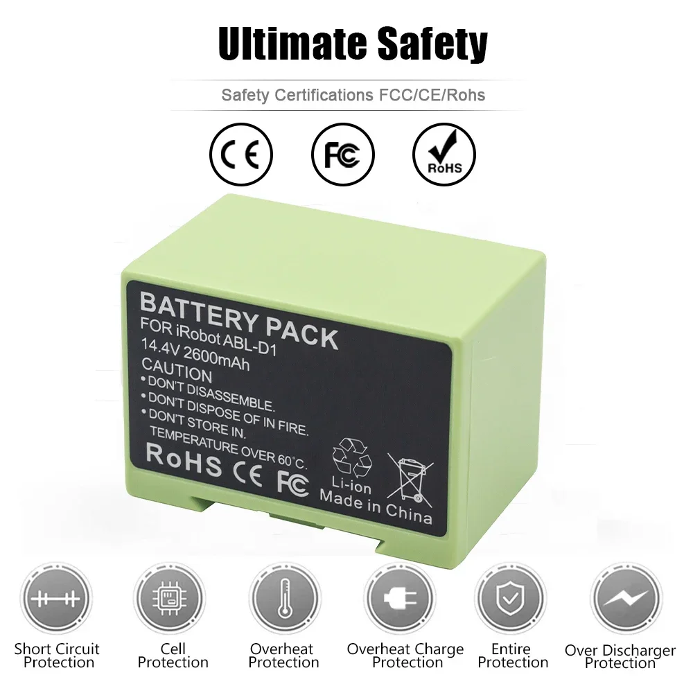 14.4V 2600mAh/3500mAh i7 18650 Battery Replacement for iRobot Roomba e and i Series i7+ e5 7150 7550 i3 3150 i3+ 3550 i4 4150