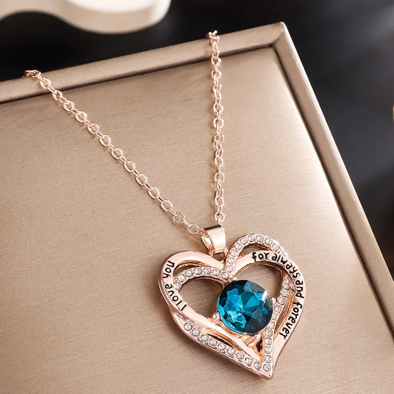 

Fashion Women Heart Rose Necklace Cross Heart Bow Pendant Engagement Necklace for Women Flower Jewelry Birthday Anniversary Gift