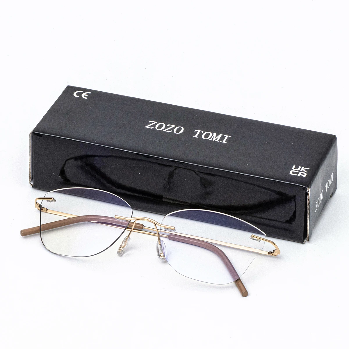 Photochrome, progressive multifokale Lesebrille, Cat-Eye rahmenlos, komfortabel und leicht. – Detail 4