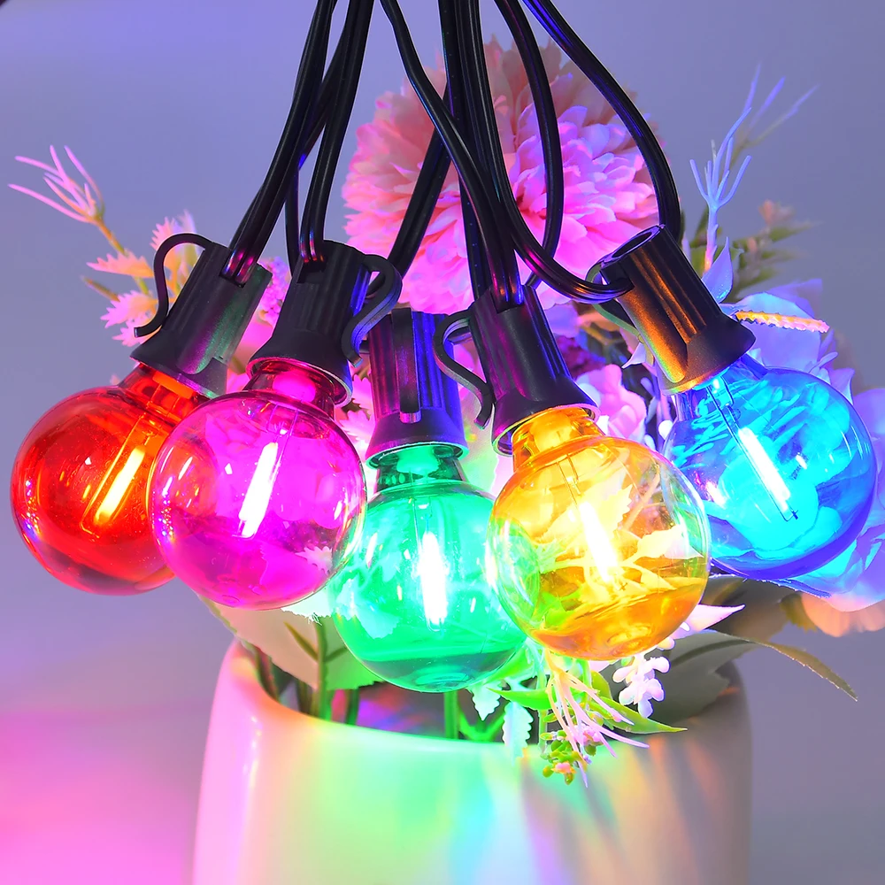 Holiday Lighting Colorful LED String Light G40 Globe Lights String US 110V Street Garland Connectable RGB Christmas Light Decora