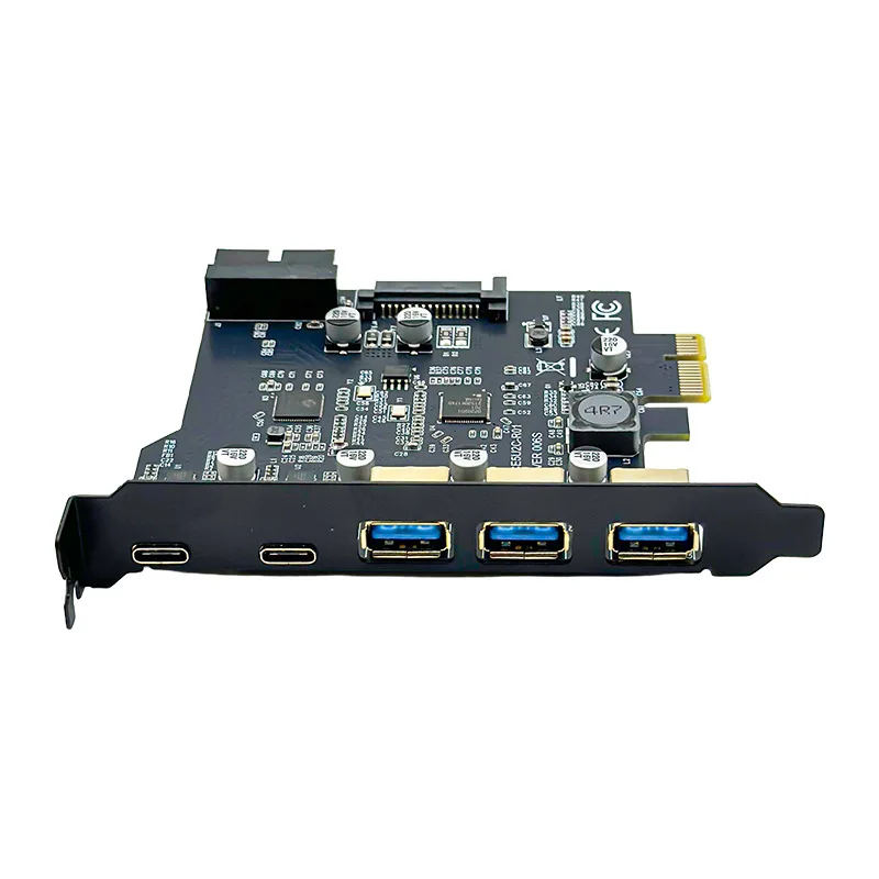 Picture 6: PCIe to 3 USB 2 Type C Convert Card HUB PCI-E PCI Express Board to USB C Extend Adapter 19PIN SATA Power Controller Riser Card