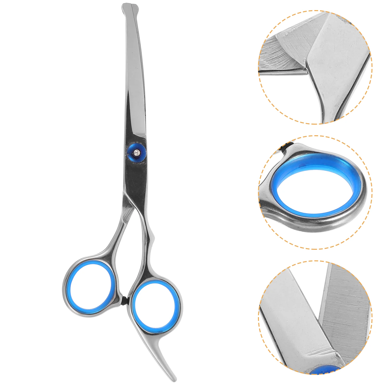 1pc Pet Barber Scissors Anti-rust Pet Hairdressing Trimmer Portable Pet Hair Scissors Round Head Pet Shears Pet Shap