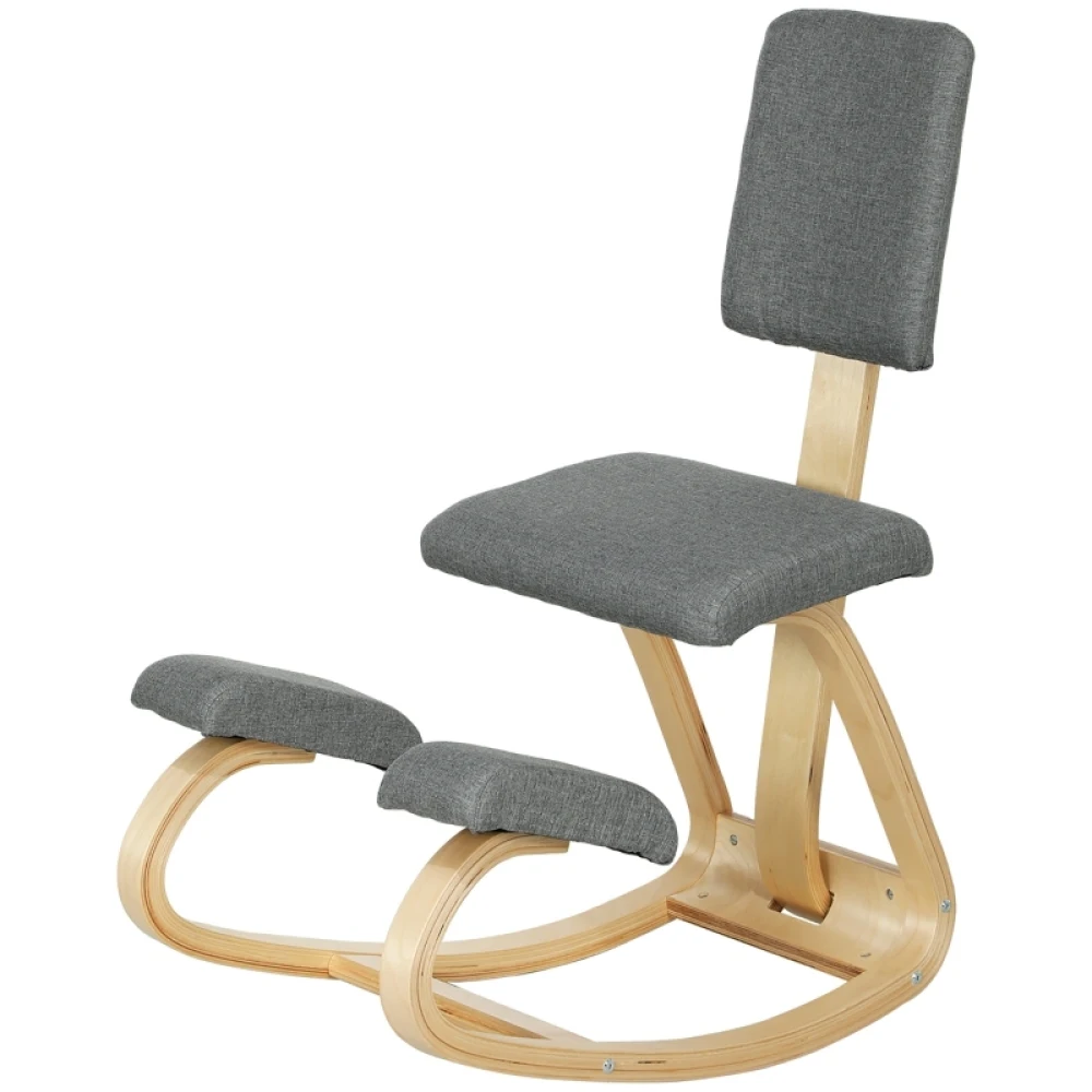 Chaise ergonomique à genoux pour correction de posture, tabouret de méditation, chaise de santé pour la maison et le bureau, gris