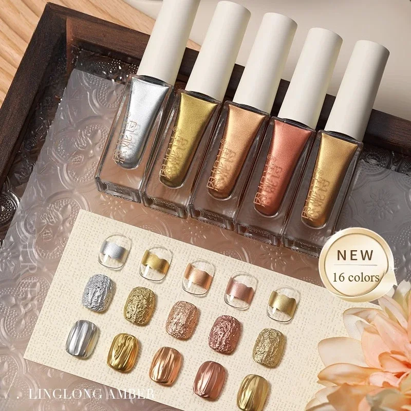 

16Colors/set Golden Rose Pink 12ml Blooming Nail Polish Air Dry Watercolor Marble Gel Nail Liquid Smoke Bubble Painting Ink