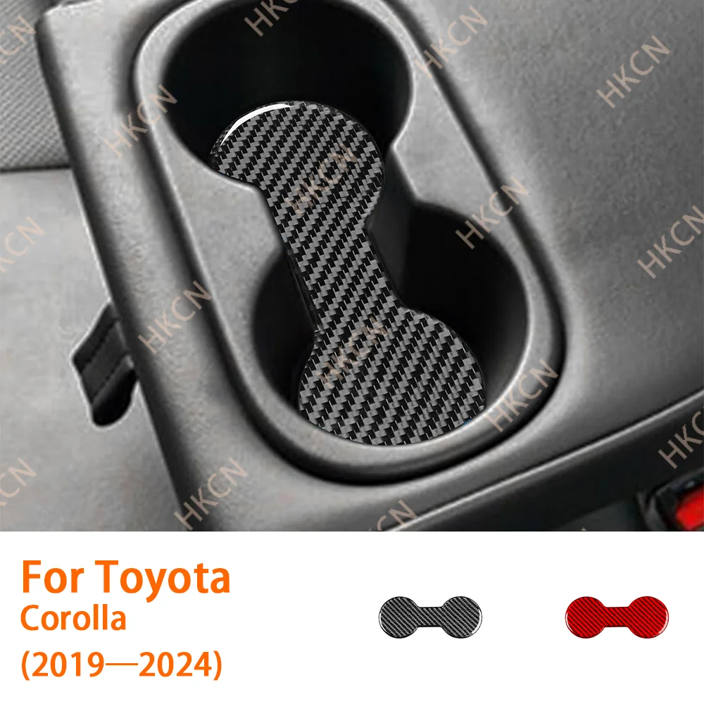 

Carbon Fiber Rear Seat Cup Holder Pad Decal Car Interior Accessories Cover Trim Modified Sticker For Toyota Corolla 2019—2024