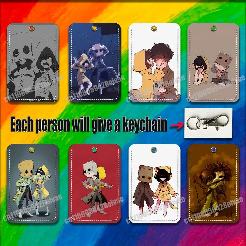 

Game L-Little N-Nightmares For ID Clips Credit Bank Subway Card Holder Cover Sleeve Ornament Leather Keychain