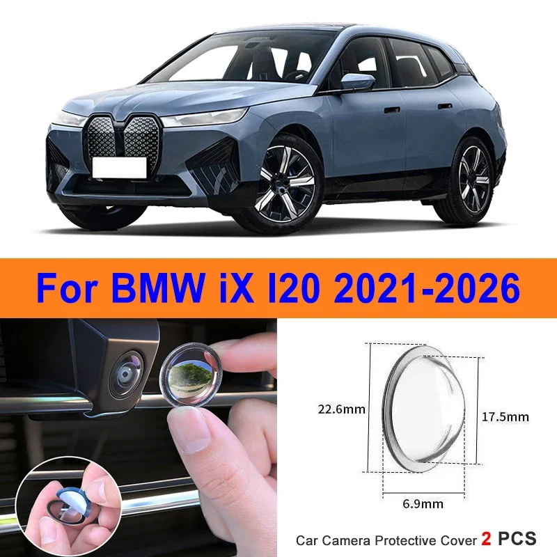 

360 Reverse Image Car Camera Cover Anti-Scratch PC Lens Protector Stickers For BMW iX I20 2021-2026 2Pcs