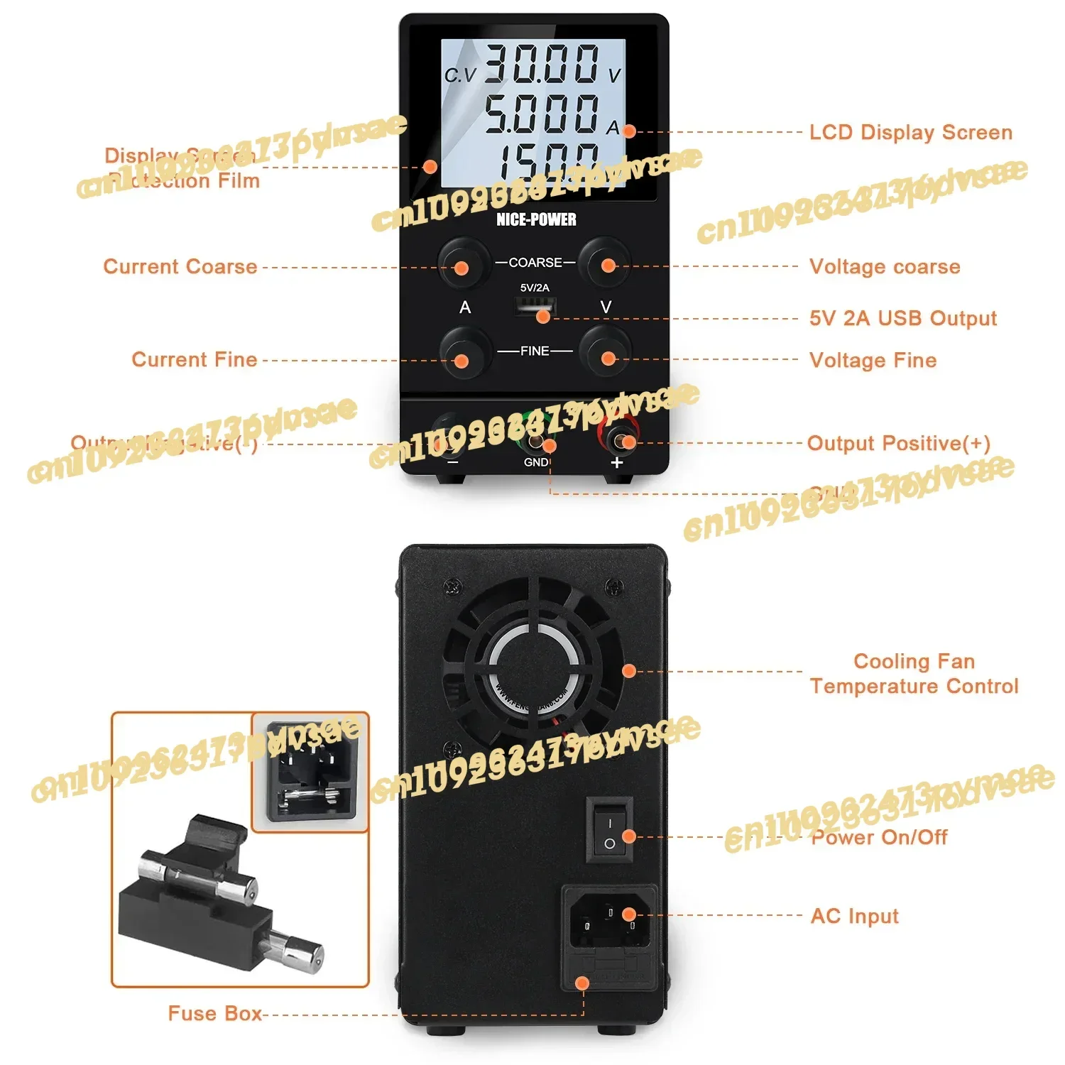 

NEW NICE-POWER SPS305D Black 30V 5A High precision regulator station adjustable voltage bench variable dc power supply