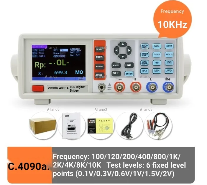 4090C\B\A Multiple Frequency and Level Tests with A Basic Accuracyof 0.1%.USB and RS232 Bench LCR Meter LCR Bridge 100KHz