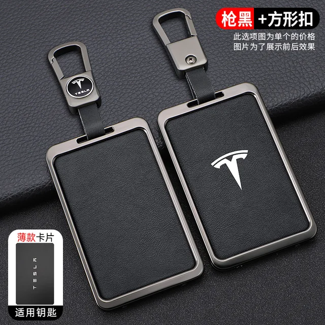 Skórzany pokrowiec na kluczyk samochodowy ze stopu cynku Smart NFC do Tesla Model 3 Model S Model X Model Y Akcesoria samochodowe