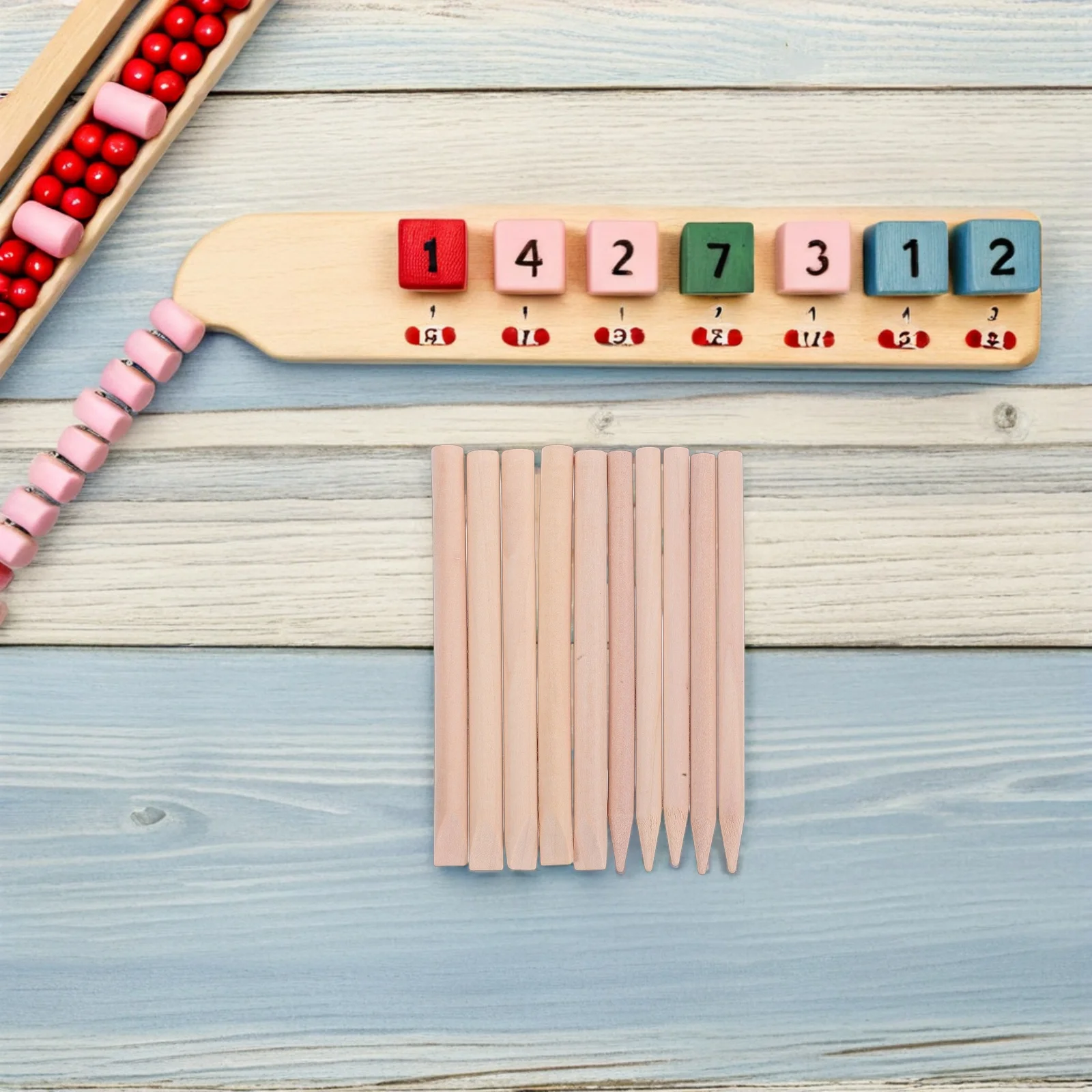 

10 PCS Children's Digging Toys Construction Tools for Kids Beige Wooden Toddlers