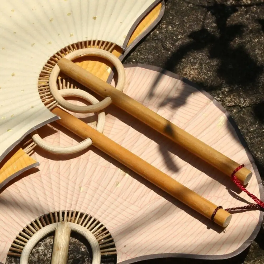 Vintage Paper Rice Paper Fan Chinese Style Home Decoration Ginkgo Round Fan Props for Photographs Hand Fan