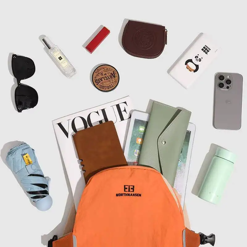 حقيبة ظهر جديدة مقاومة للماء من النايلون قابلة للتنفس، أشرطة شبكية متعددة الجيوب، أشرطة قابلة للتعديل للتنقل اليومي والسفر غير الرسمي #4