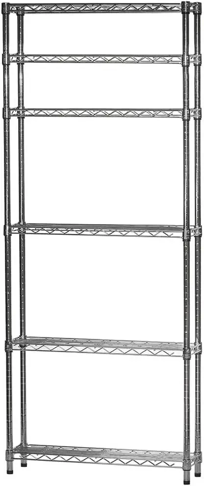 

Стеллаж Inc. Стеллаж из хромированной проволоки длиной 8 дюймов x 24 дюйма, высота 64 дюйма, с 6 полками, грузоподъемность 800 фунтов на полку