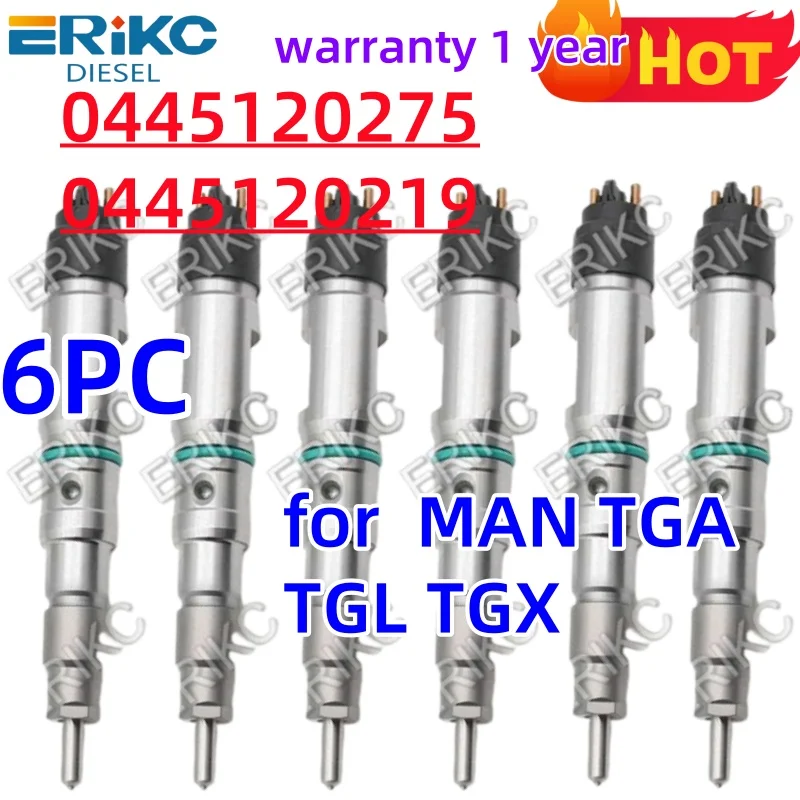 0445120275 0445120219 Fuel Injector 0 445 120 275 0 445 120 219 for Bosch MAN TGA TGL TGX Engine D2676LF ERIKC