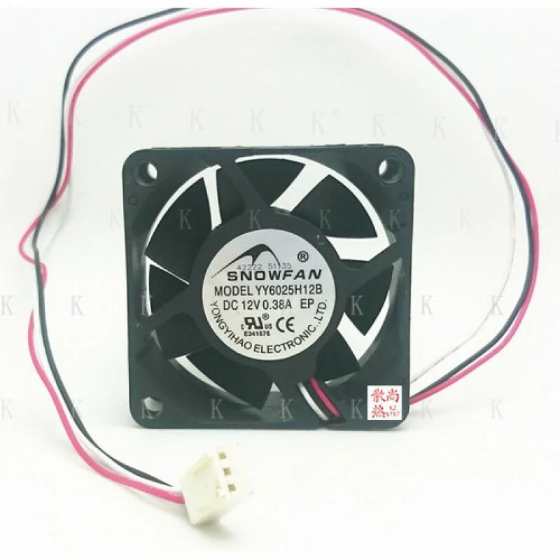 C  FOR  High Performance Cooling Fan YY6025H12B 12V 0.38A 60*60*25mm