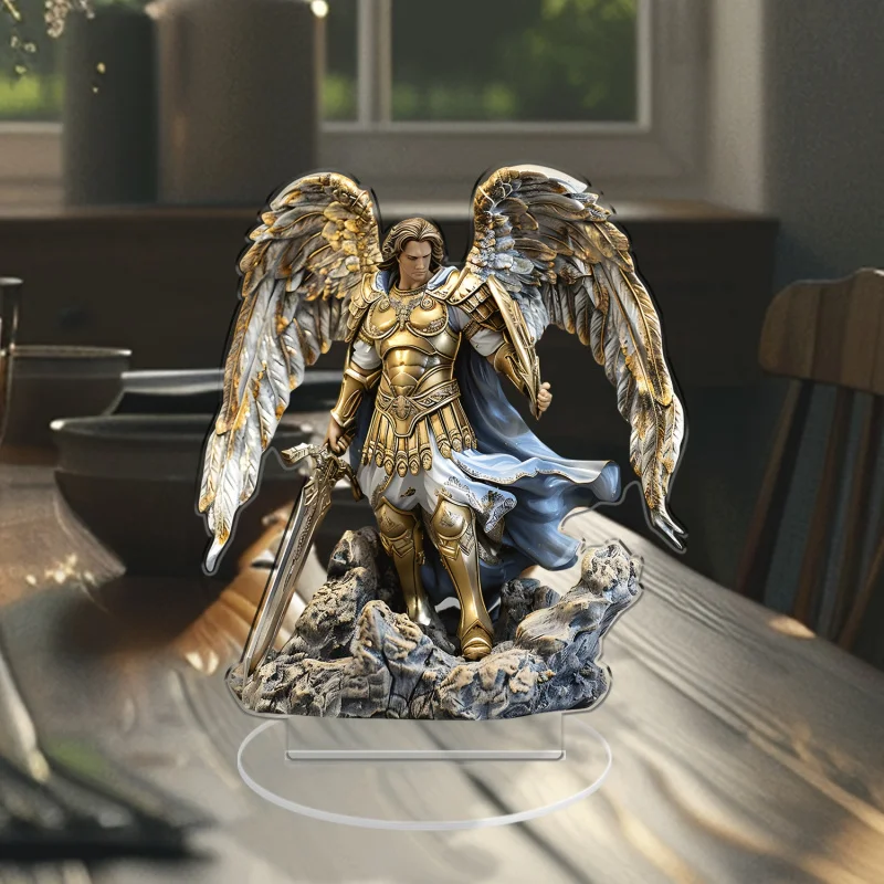 

2D acrylic angel - elegant Archangel Michael acrylic statue as a tabletop decoration for the living room to beautify the space
