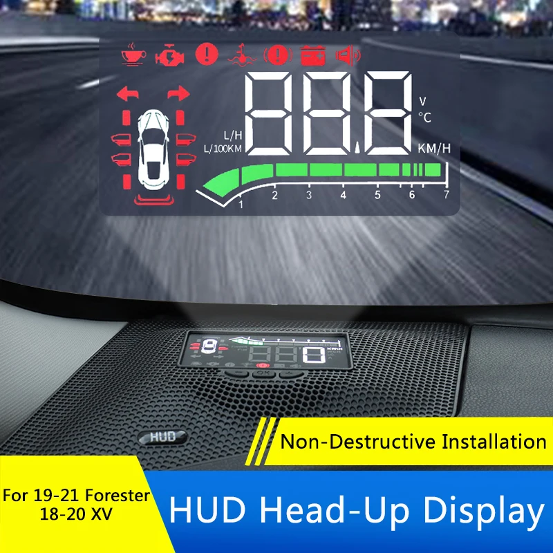 QHCP Car Safe Drive Head Up Display HUD HD Projector Hidden Design Fit For Subaru Forester 2019 2020 2021 2022 XV 2018 2019 2020