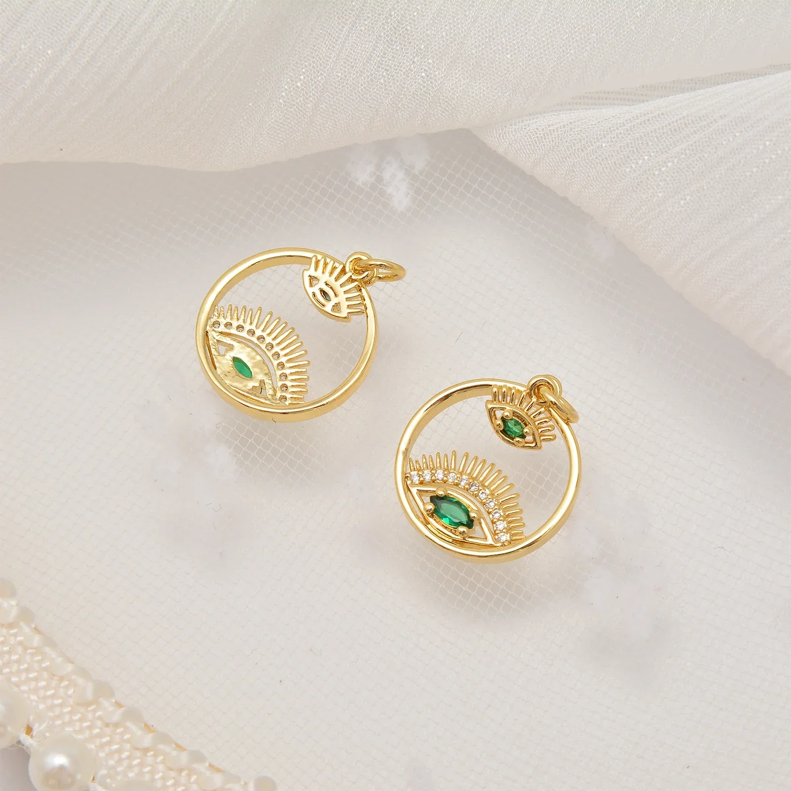 5 Pieces Color Lady Pendants Zircon Jewelry for DIY Necklace Earring Bracelet Making Supplies Evil Eyes Heart Shape Accessories