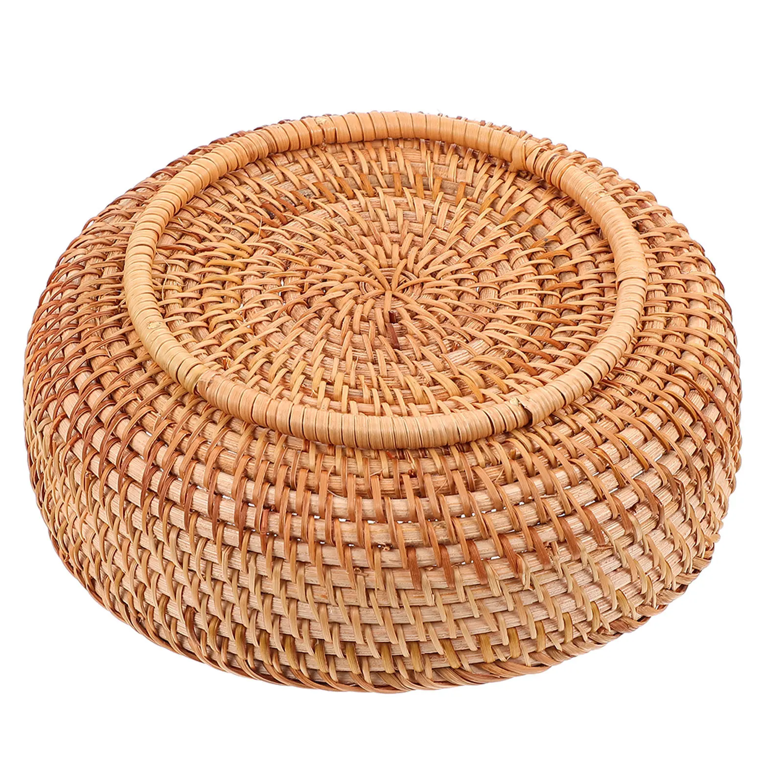 

1Pcs Rattan Basket Storage Decorative Woven Bread Fruit Organizer Rustic Kitchen Storage Container Desktop Display Basket