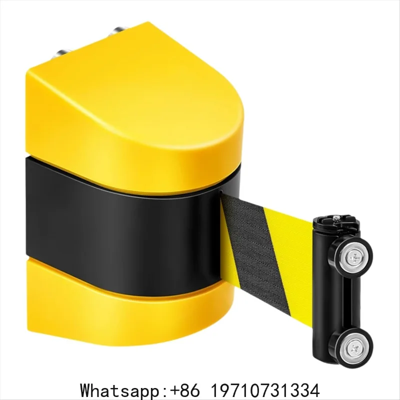 NEW 16.4 Ft Magnetic Retractable Wall Barrier Magnetic Wall Mount Crowd Control Retractable Safety Belt Striped Belt