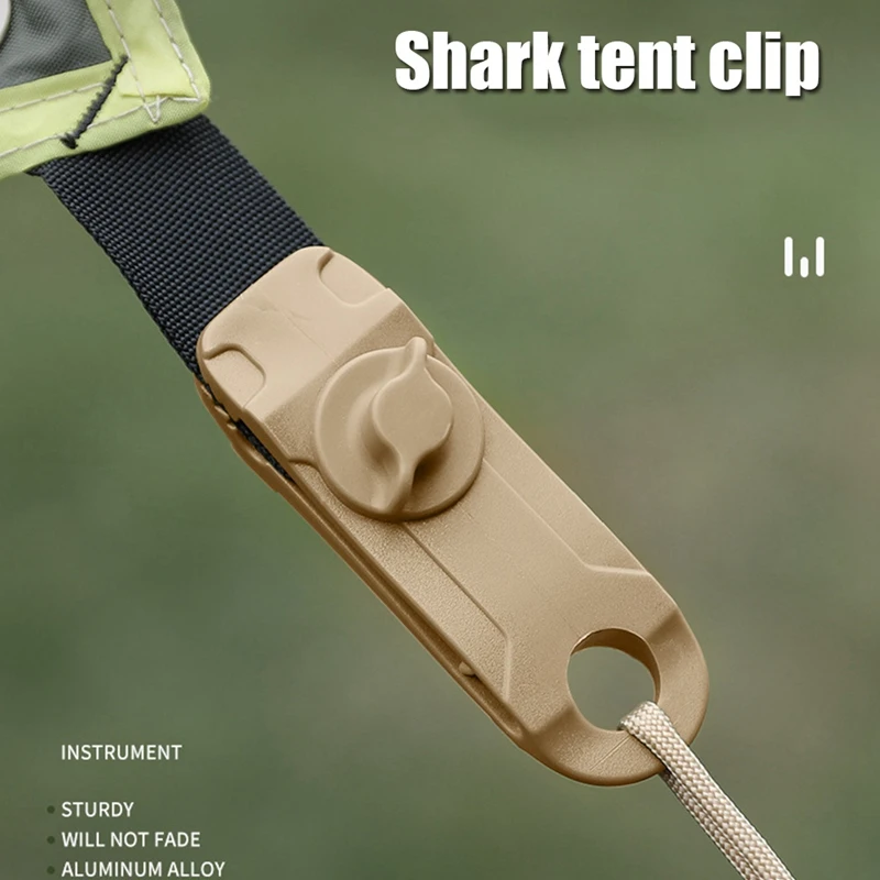 10Pcs Outdoor Camping Tent Windproof Reusable Fixing Shark-Clips Clamps Tarp Cord Buckle Tensioner Tent