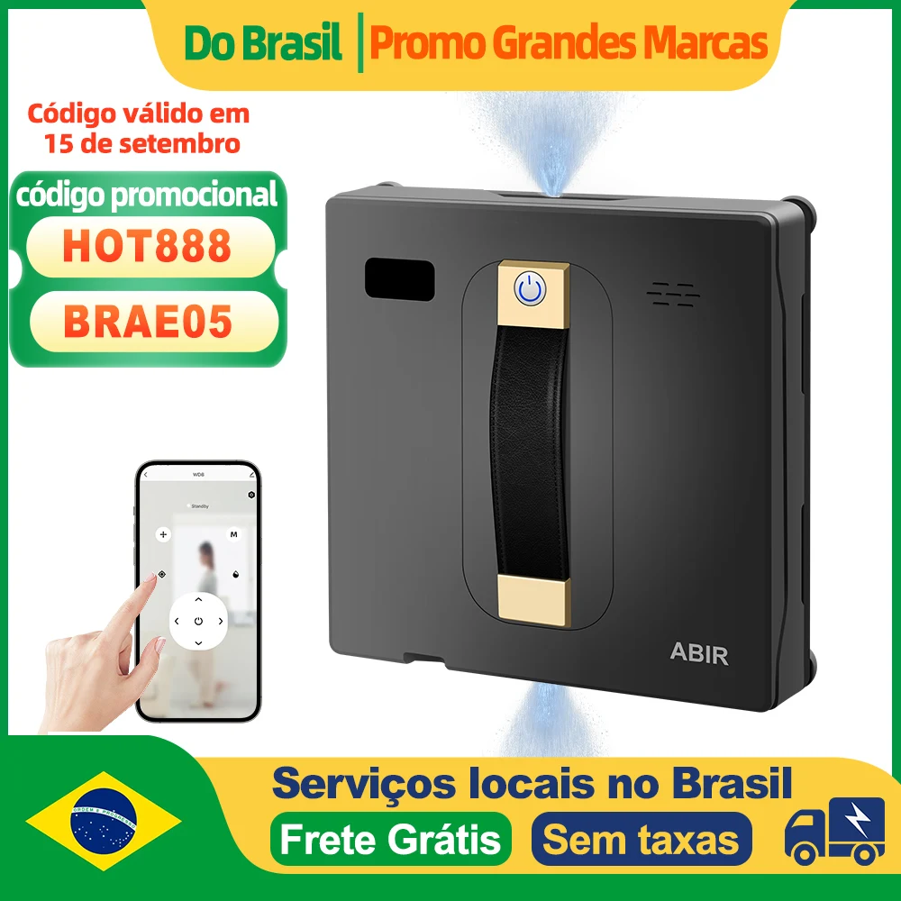 Robô Lavador de Janelas ABIR WD8, Pulverização de Água Dupla, Memória Inteligente